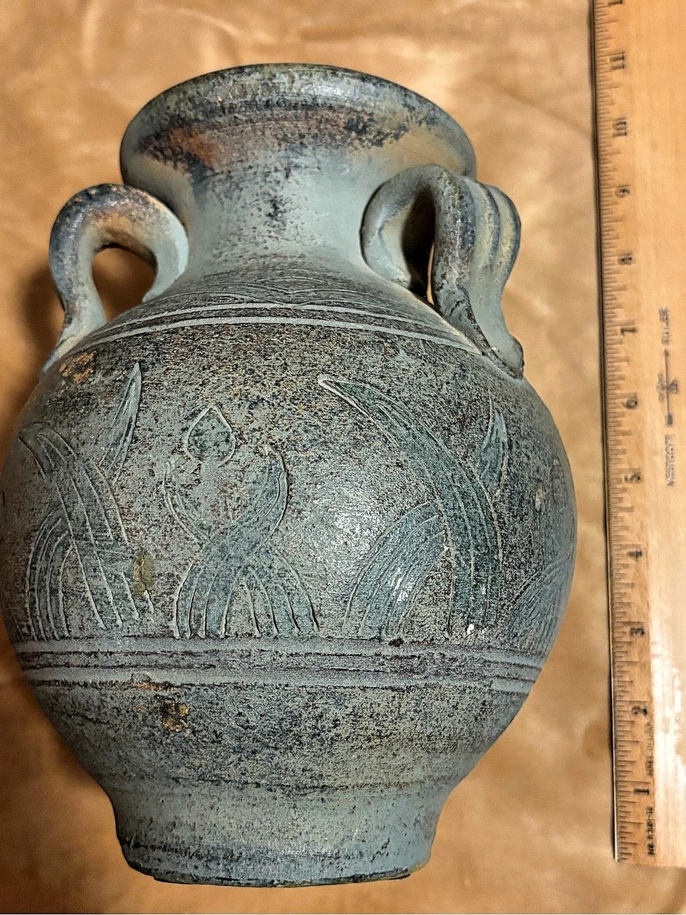 Handcrafted Ceramic Two-Handled Vase - Picture 4 of 6